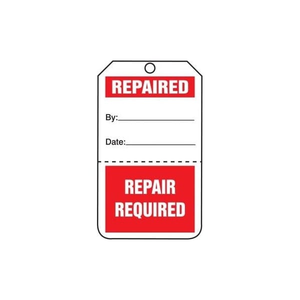 Accuform Safety Tags, REPAIRED/REPAIR REQUIRED, Perforated, 5.75in x 3.25in, RP-Plastic, 5PK TPP104PTM - main